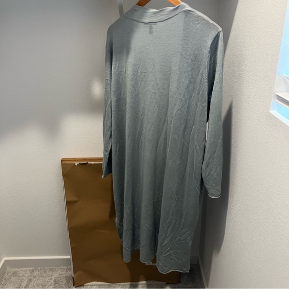 NWT Eileen Fisher Longline Open Front Organic Linen & Cotton Cardigan - Picture 5 of 6